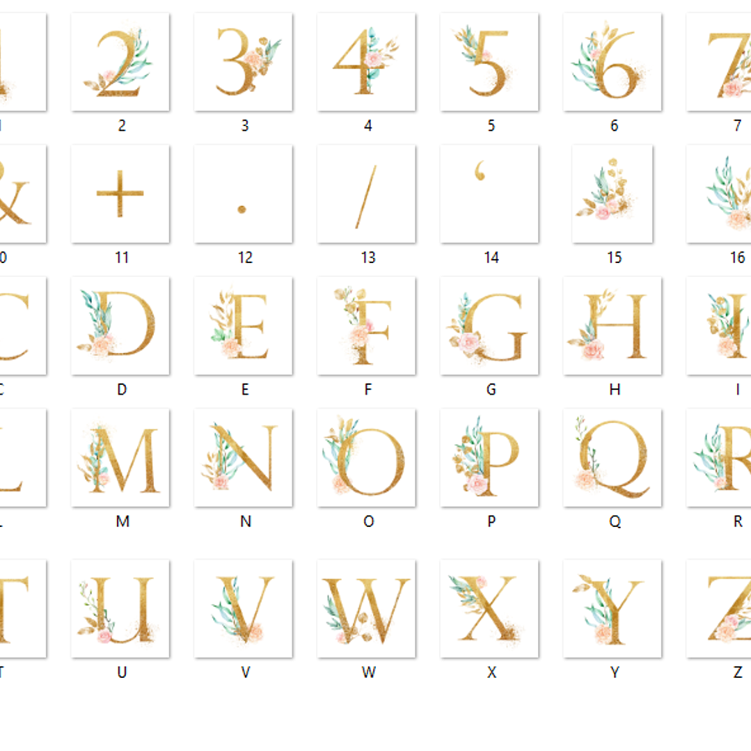 Kit Digital Alfabeto Floral  2