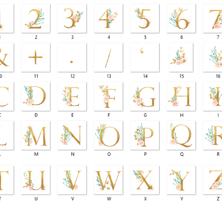 Kit Digital Alfabeto Floral  2