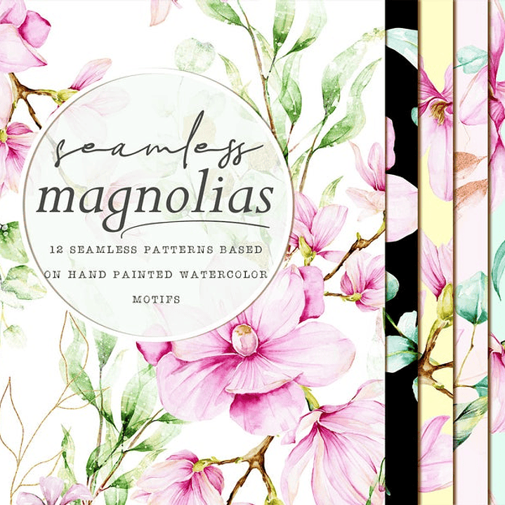 Kit Digital Papeis Flores De Magnolia  1