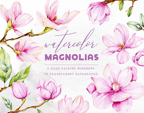 Kit Digital Flores De Magnolias 