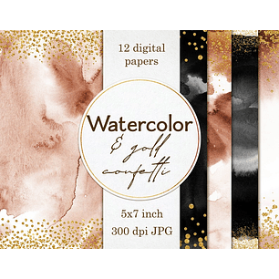 Kit Digital Papeis Aquarela 