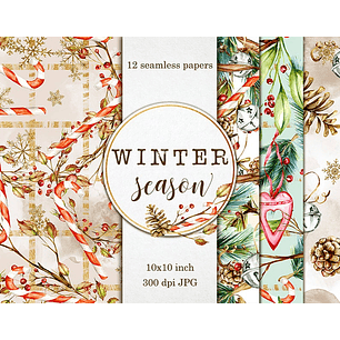 Kit Digital Papeis Inverno 