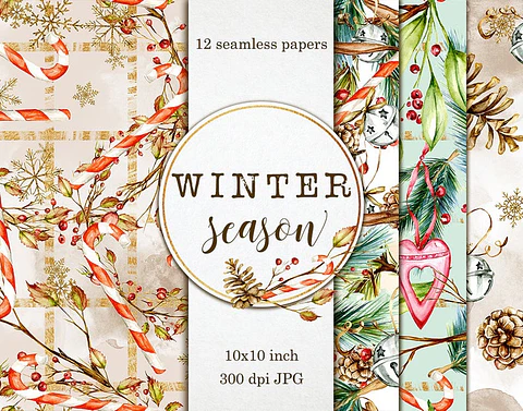 Kit Digital Papeis Inverno 