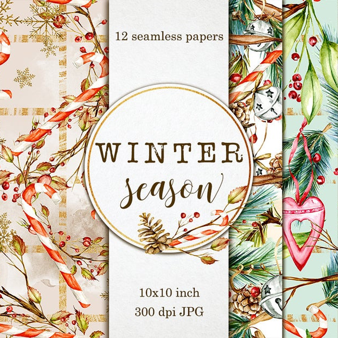 Kit Digital Papeis Inverno  1