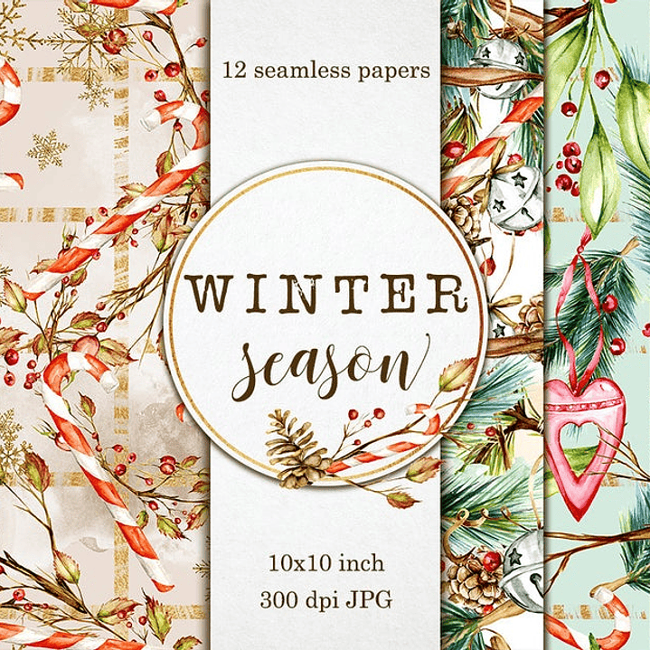 Kit Digital Papeis Inverno  1