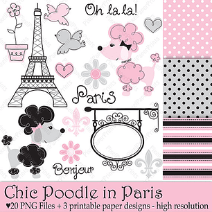 Kit Digital Poodle Paris