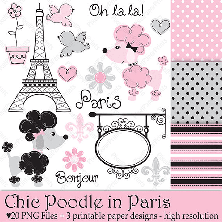 Kit Digital Poodle Paris 1