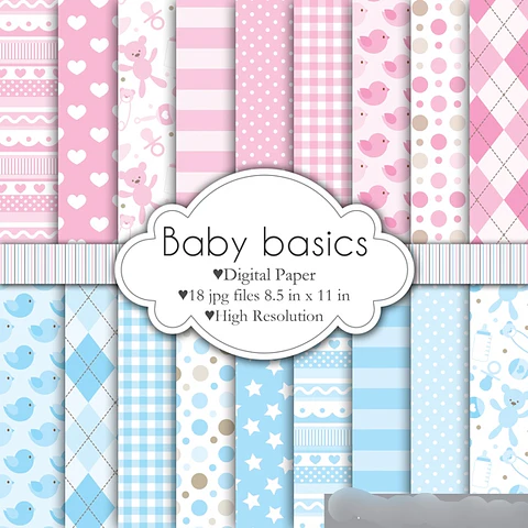Kit Digital Papeis Baby