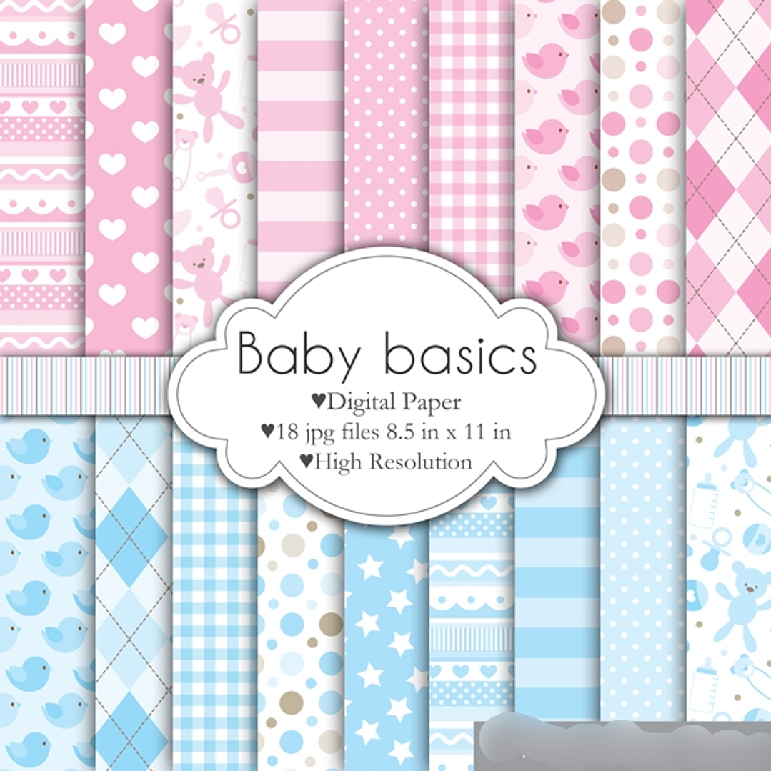 Kit Digital Papeis Baby 1