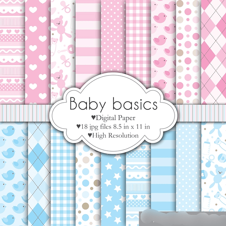 Kit Digital Papeis Baby 1