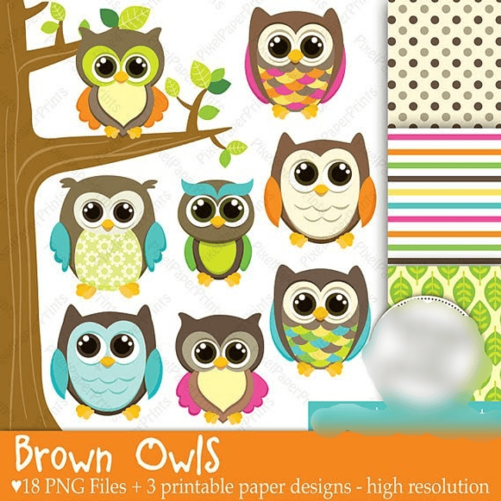 Kit Digital Corujinhas Fofas 1