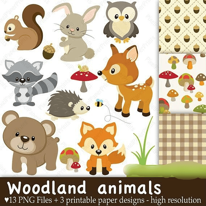 Kit Digital Animais da Floresta Baby 1