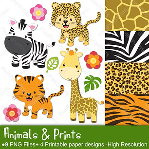Kit Digital Animais Prints