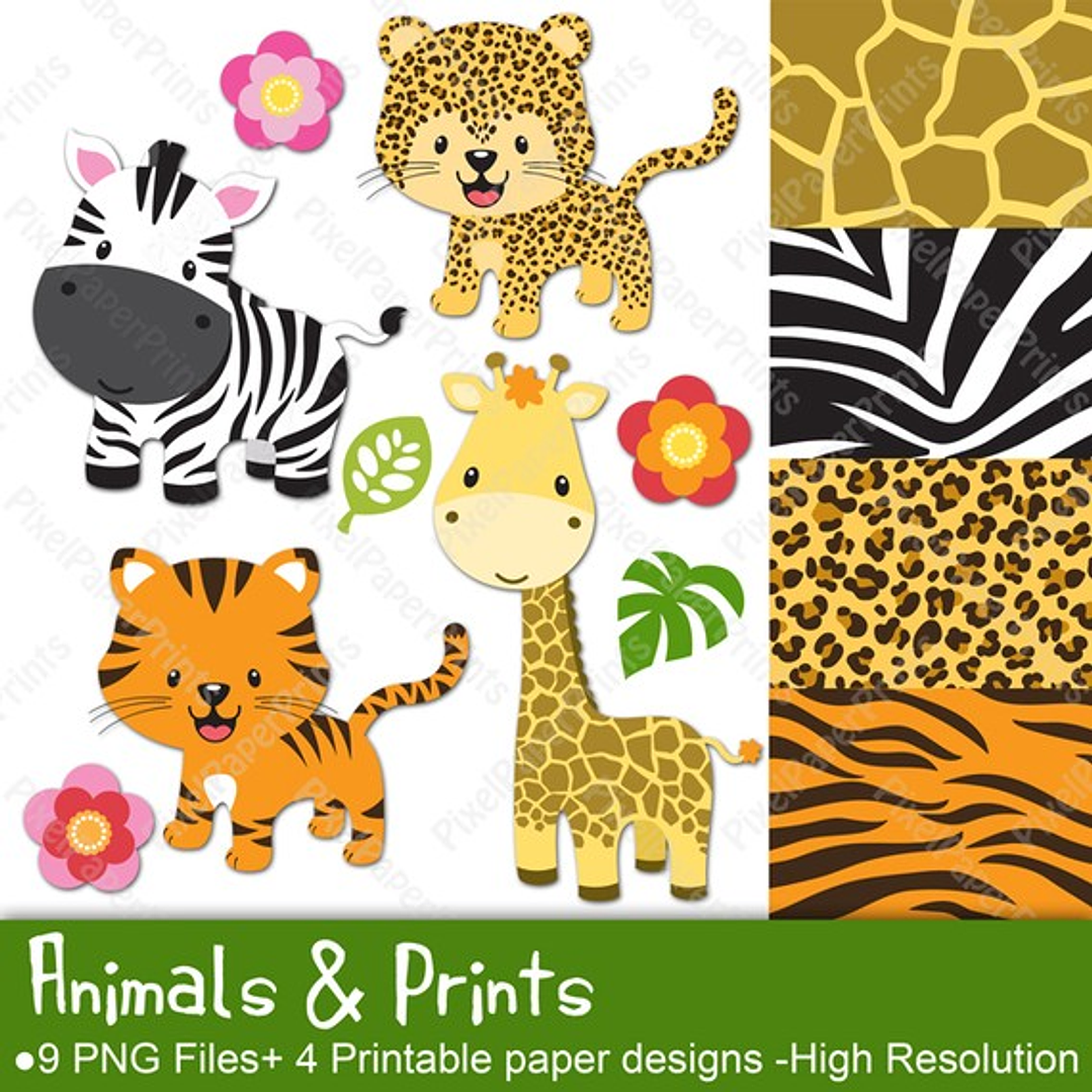 Kit Digital Animais Prints 1