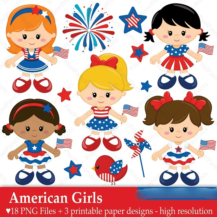 Kit Digital Meninas Americanas  1