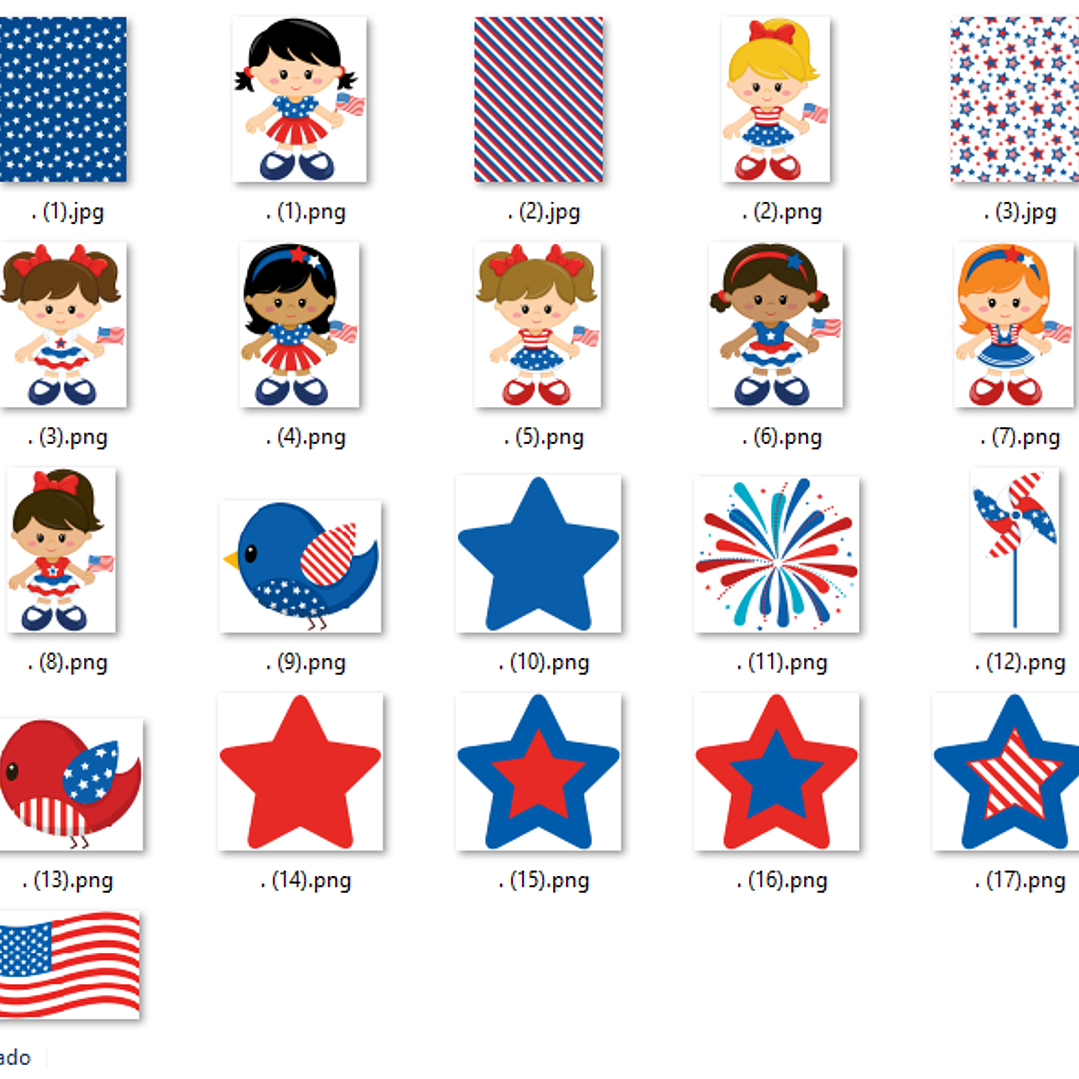 Kit Digital Meninas Americanas  2