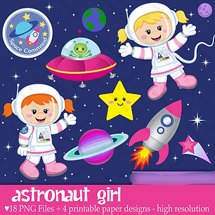 Kit Digital Meninas Astronautas 