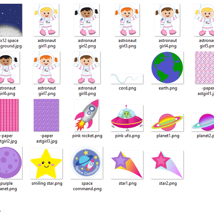 Kit Digital Meninas Astronautas  2