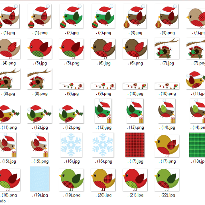 Kit Digital Passarinhos Natal  2