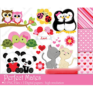 Kit Digital Casais Animais 