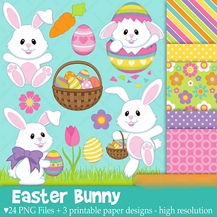 KIt Digital Pascóa Coelhinhos 