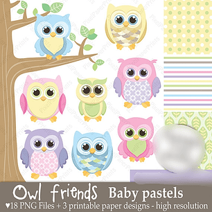 Kit Digital Corujinhas Baby