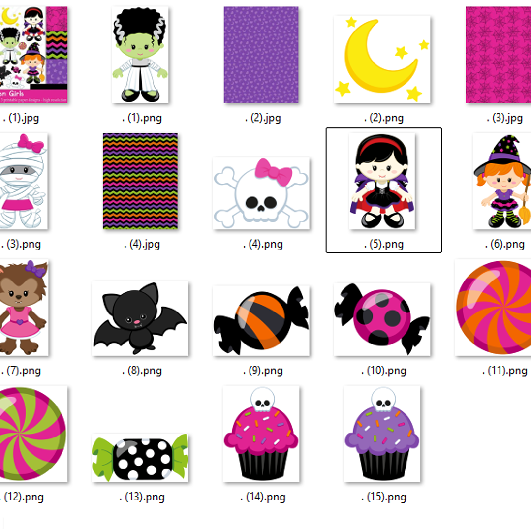 Kit Digital Halloween Girls 2