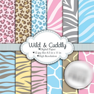 Kit Digital Papeis Selvagem e Carinhoso