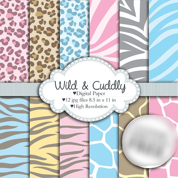 Kit Digital Papeis Selvagem e Carinhoso 1