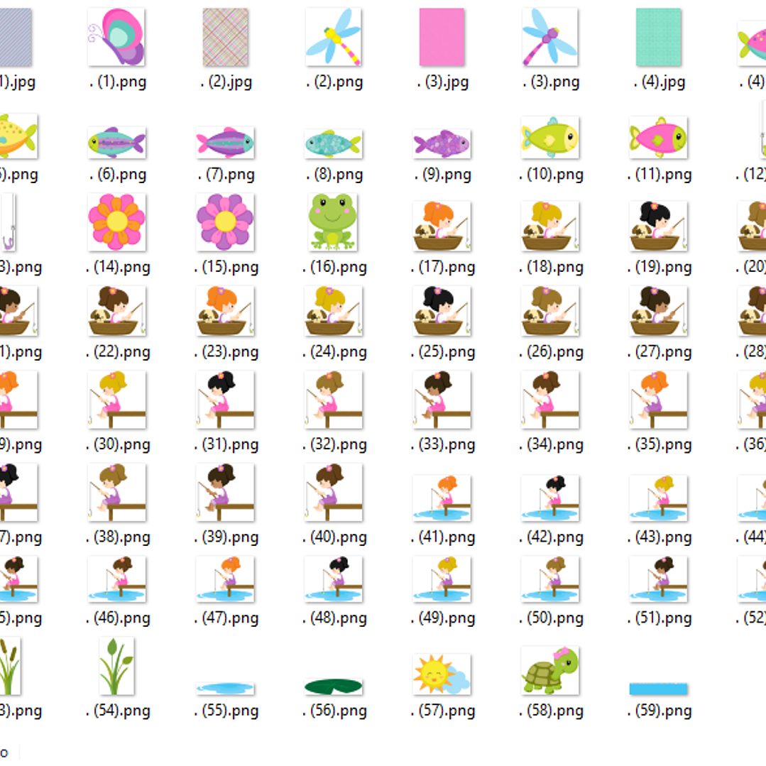 Kit Digital Pescaria Menina  2