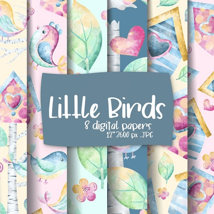 Kit Digital Papeis Passaros  1