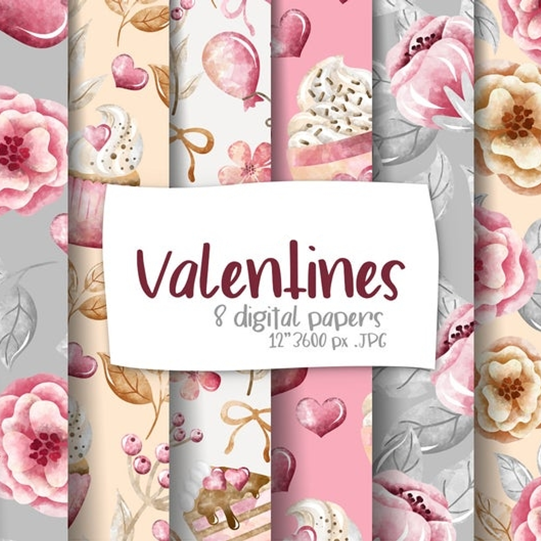 Kit Digital Flores Rosas 1