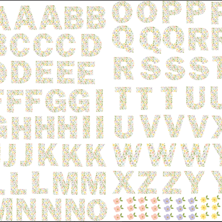 Arquivo Caneca DTF UV Alfabeto Floral  1