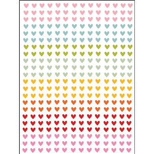 Arquivo Caneca DTF UV Corações Coloridos A4