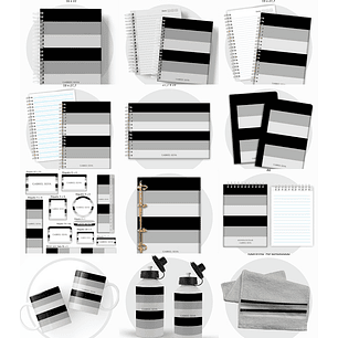 Arquivo Escolar Neutro Cinza Preto 2026 