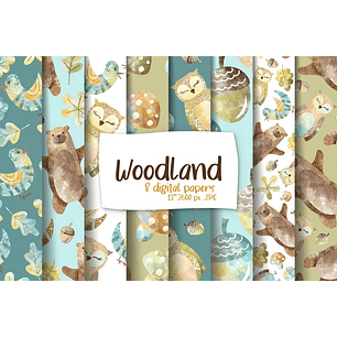 Kit Digital Papeis Floresta 