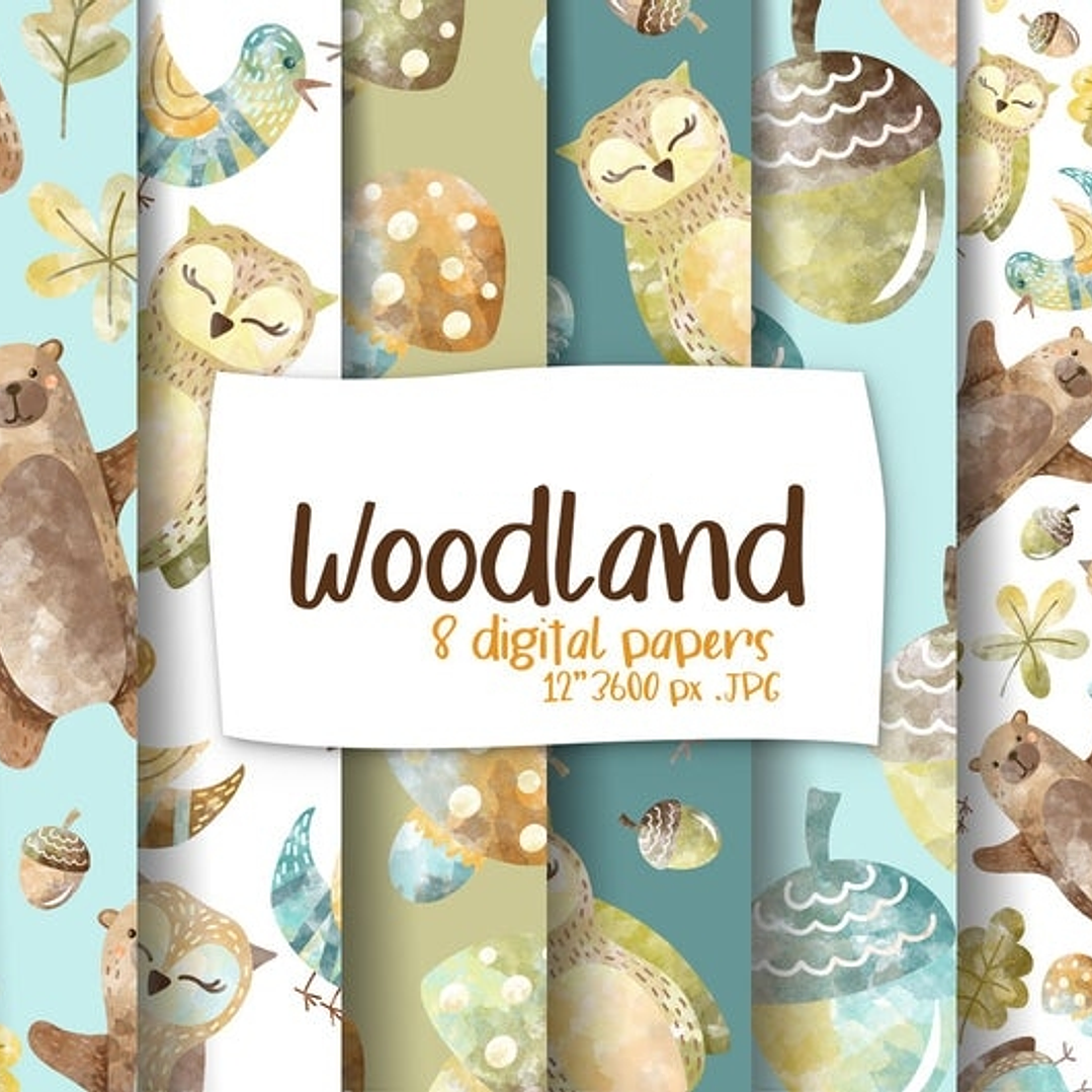 Kit Digital Papeis Floresta  1