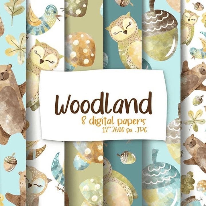 Kit Digital Papeis Floresta  1