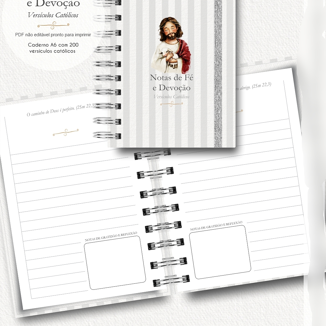 Arquivo Caderno A6 com Versículos - Notas de Fé e Devoção 3