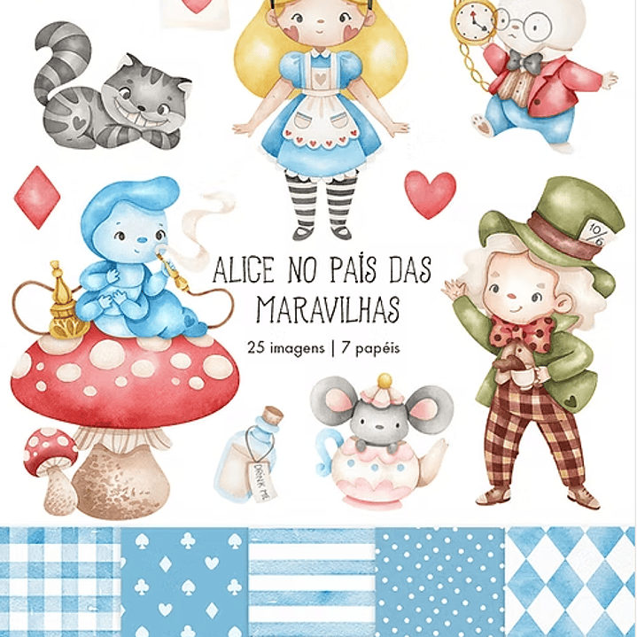 Kit Digital Alice no País das Maravilhas  1