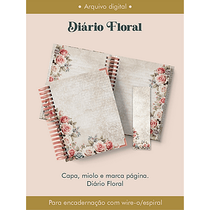 Arquivo Diário Floral Wire-O Espiral 