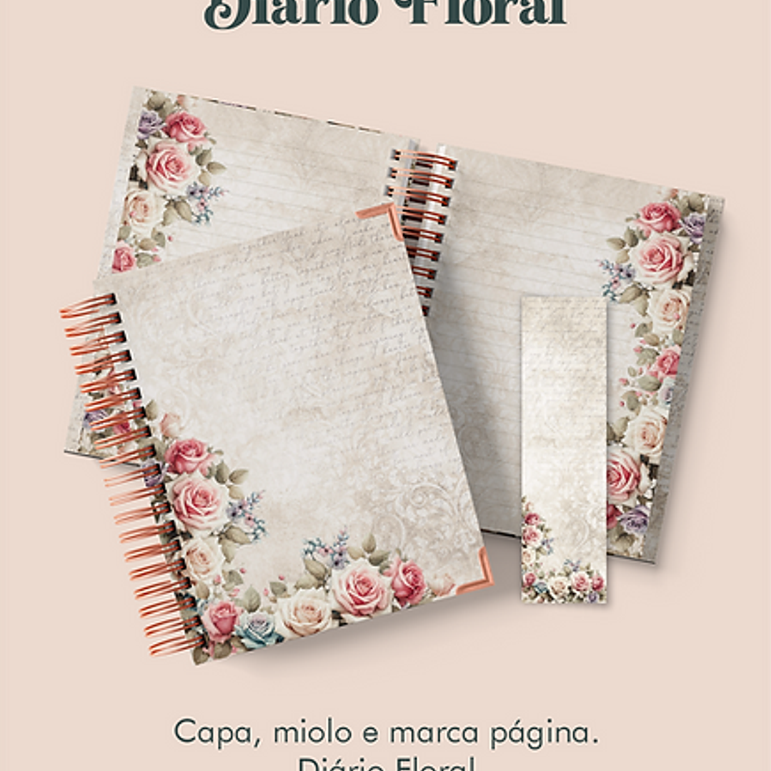 Arquivo Diário Floral Wire-O Espiral  1
