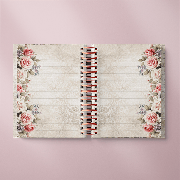 Arquivo Diário Floral Wire-O Espiral  3