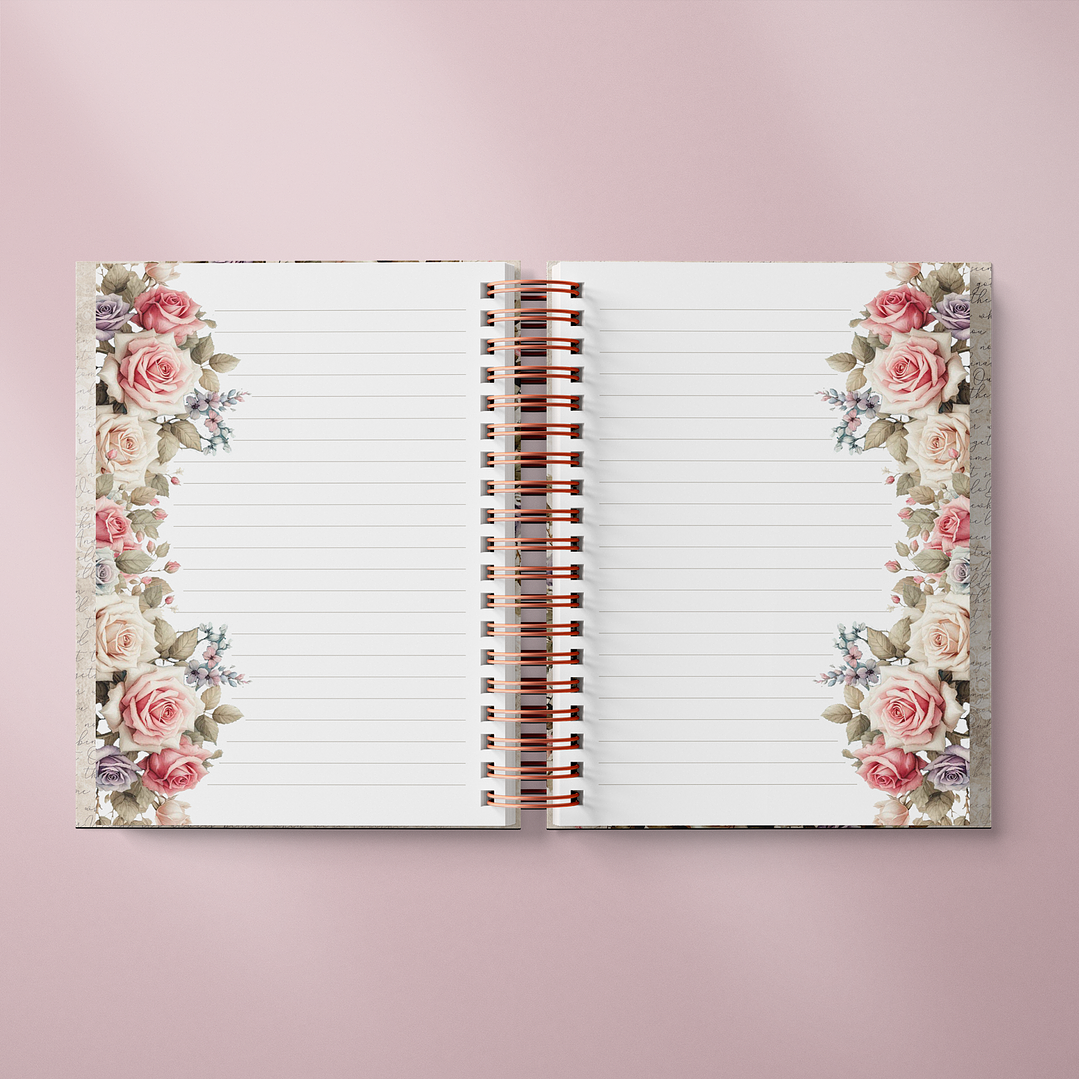 Arquivo Diário Floral Wire-O Espiral  4