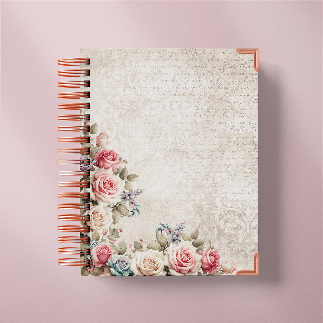 Arquivo Diário Floral Wire-O Espiral  5