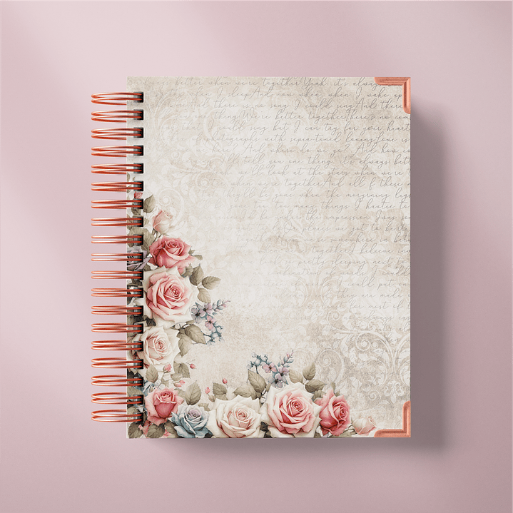 Arquivo Diário Floral Wire-O Espiral  5