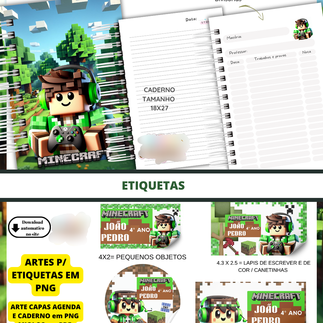 Arquivo Agendsa Escolar Minecraft 2026 2