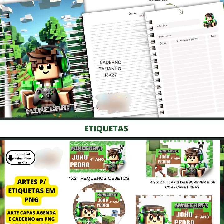 Arquivo Agendsa Escolar Minecraft 2026 2