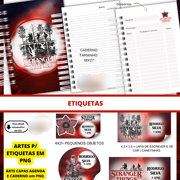 Arquivo Agenda Escolar Stranger Things 2026 2