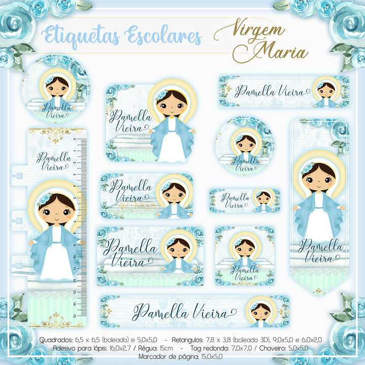 Arquivo Etiqueta Escolar Virgem Maria 1